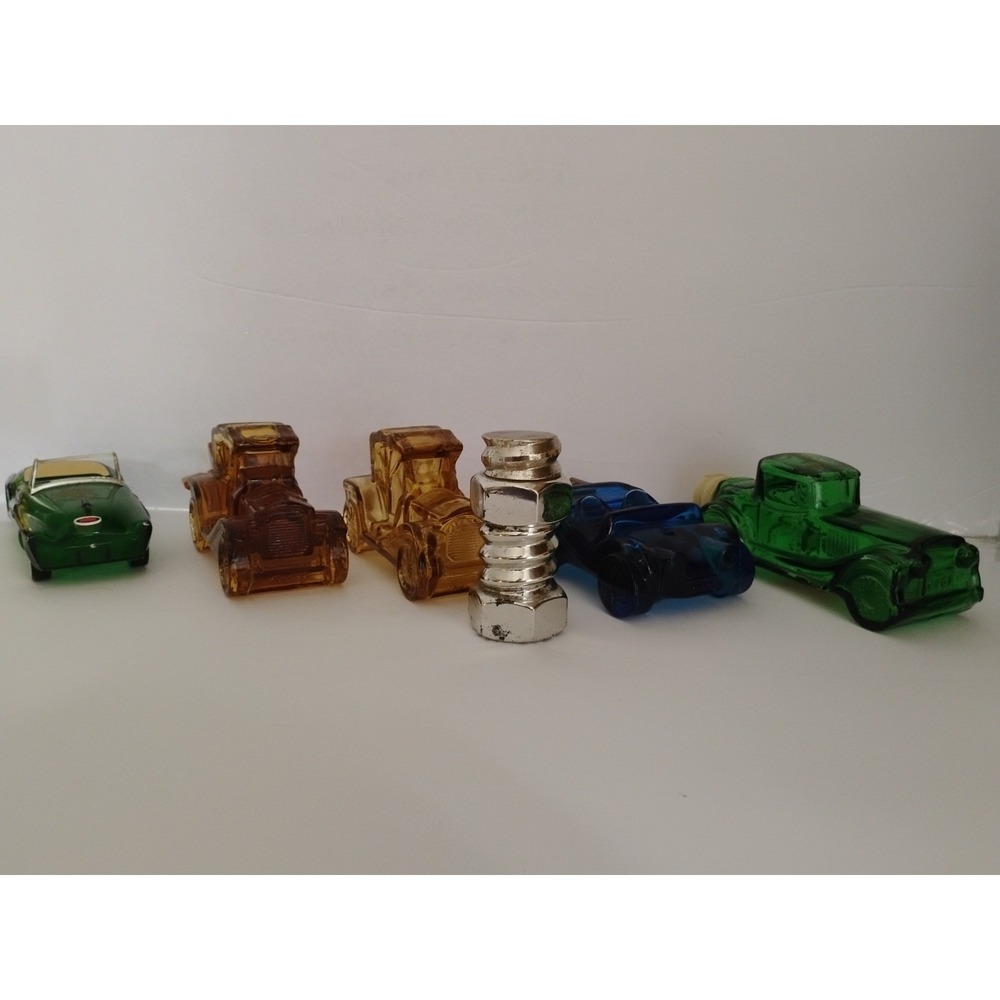 Lot Of 6 Vintage Automobile Avon Cologne Bottles